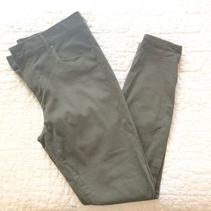 Olive green LOFT stretch skinny jeans